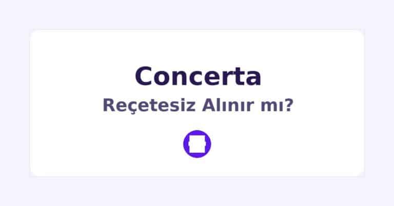 Concerta Reçetesiz Alınır mı