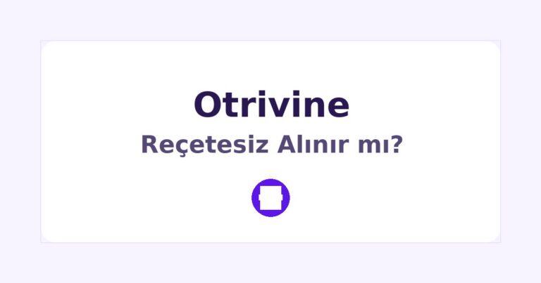 Otrivine Reçetesiz Alınır mı